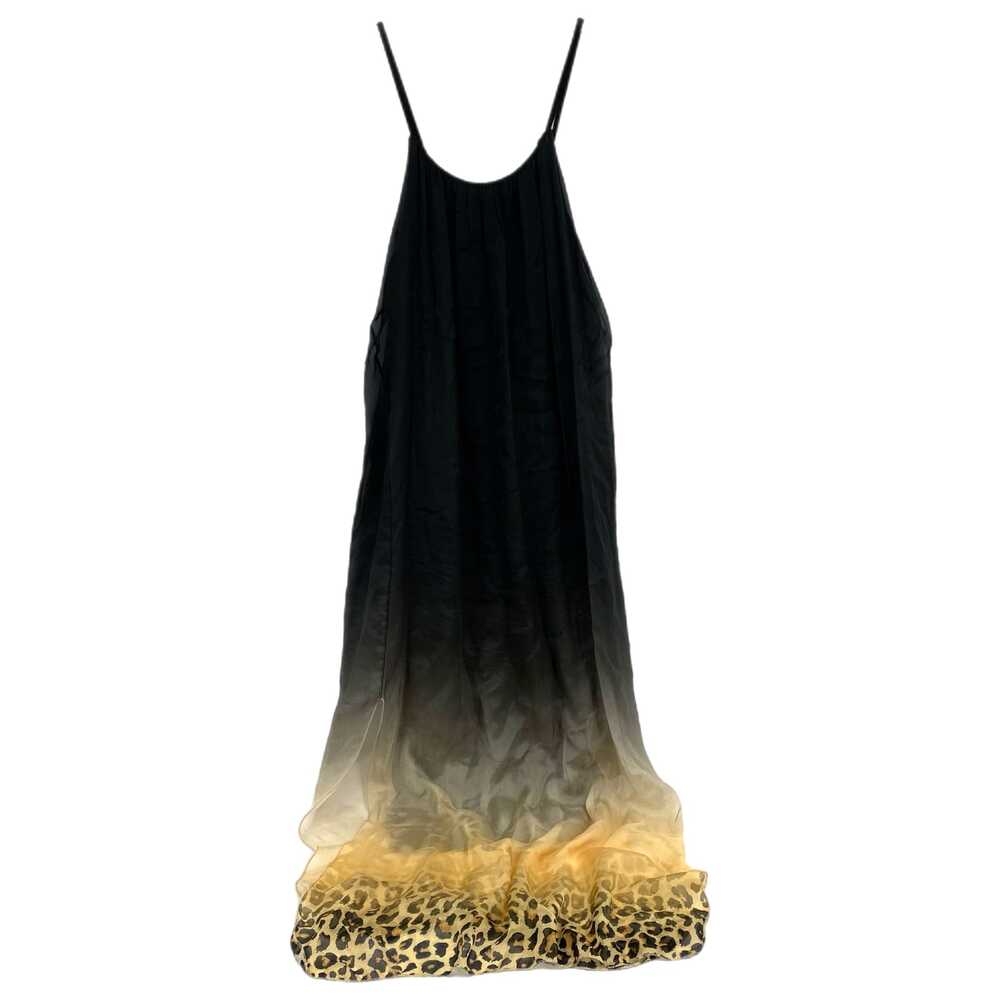 Scandal Black Gold Leopard Print Maxi Dress Sleeveless | Womens L